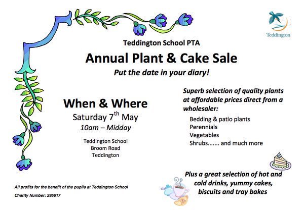 Teddington School Plant and Cake sale 